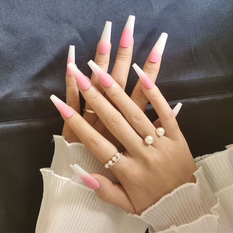 Long Ballet Nails With Flat And Pointed Water Droplets Long Ballet Nails With Flat And Pointed Water Droplets